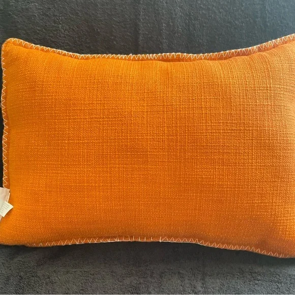 NWT Set of 2 Hobby Lobby Orange and White Accent Pillows - Picture 6 of 7